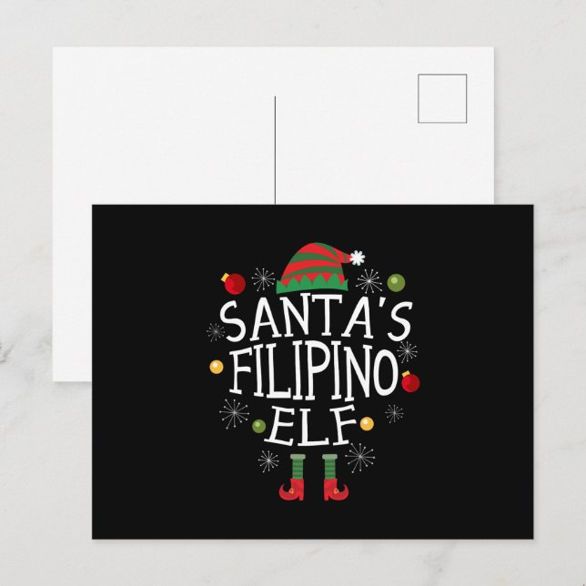 Santa's Filipino Elf - Philippines Christmas Postcard (Front/Back)