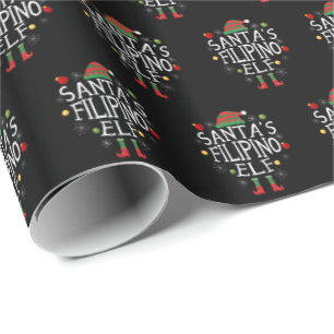 Santa's Filipino Elf - Philippines Christmas Wrapping Paper