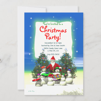 Santas First Stop Children's Christmas Party Invitation
