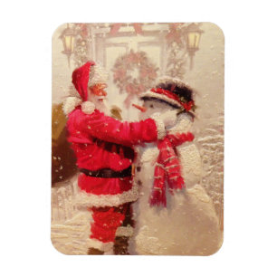 Santa's Frosty Christmas Magnet