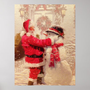 Santa's Frosty Christmas Poster