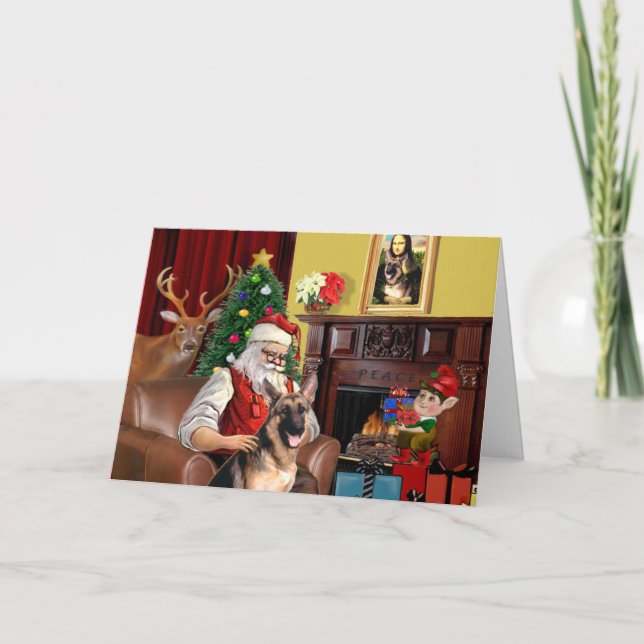 Santa's German Shepherd Holiday Card (Front)