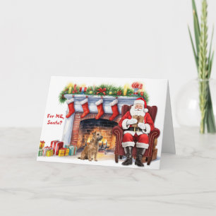 Santa's Gift Glen of Imaal Terrier Dog Christmas Holiday Card