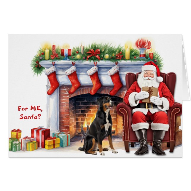 Santa's Gift Greater Swiss Mountain Dog Christmas (Front Horizontal)