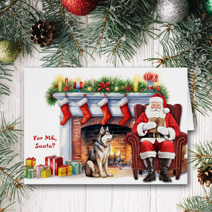 Santa's Gift Siberian Husky Dog Christmas