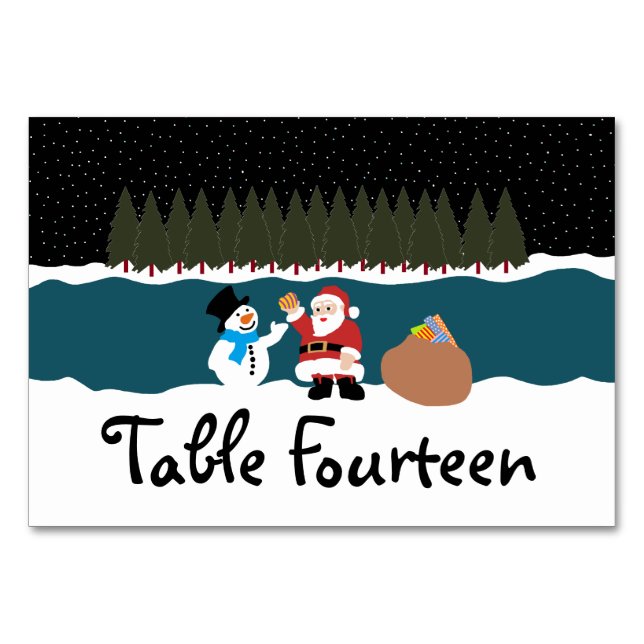 Santa's Gift To Snowman Number Table Number (Front)