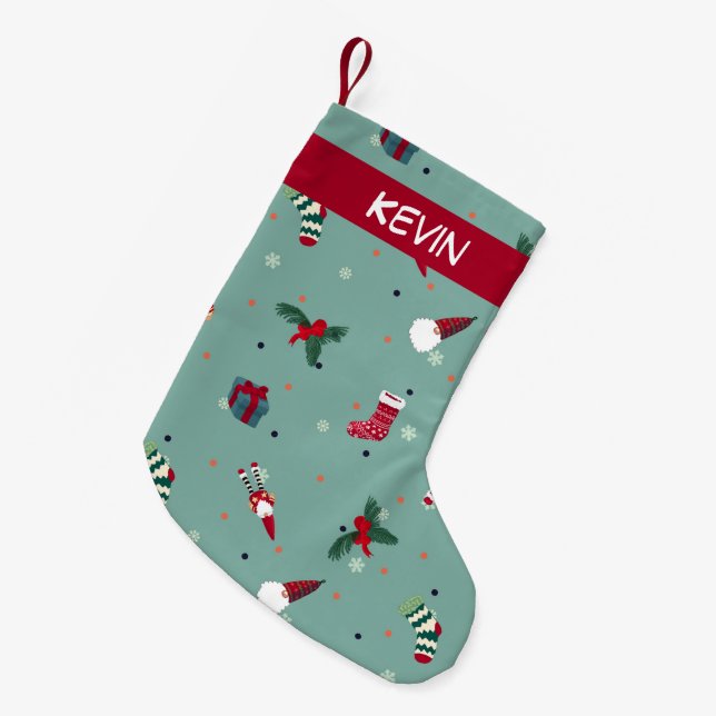 Santa's gifts  small christmas stocking (Front (Hanging))
