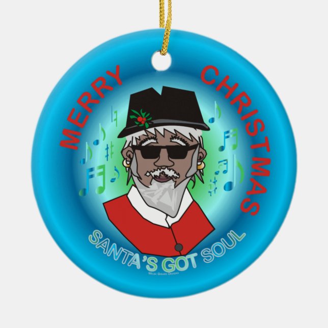 Santa's Got Soul Ceramic Tree Decoration (Front)