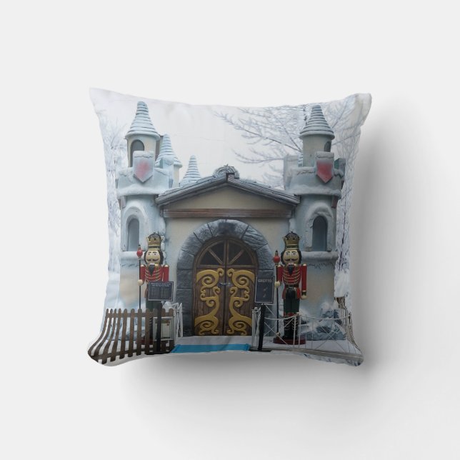 Santas Grotto and Nutcracker Guards Cushion (Front)