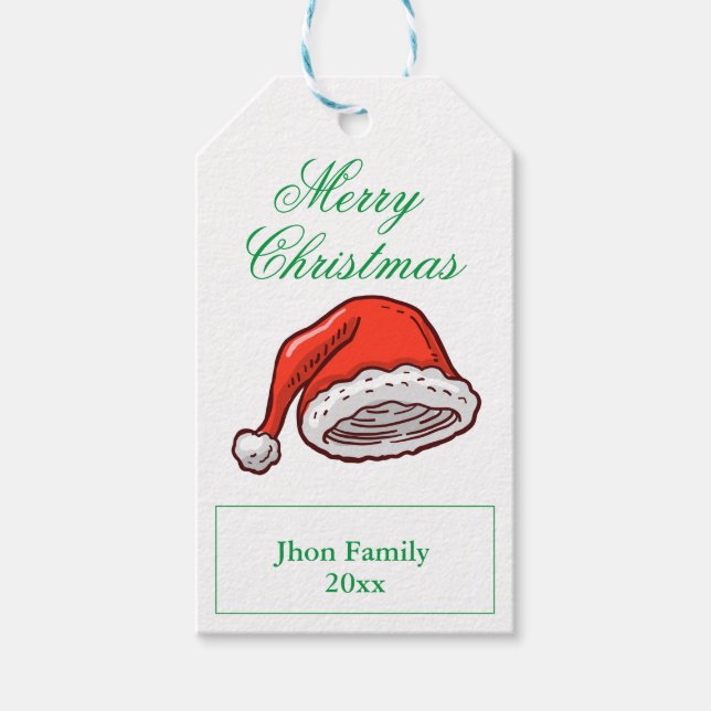 Santa's Hat Gift Tags (Front)