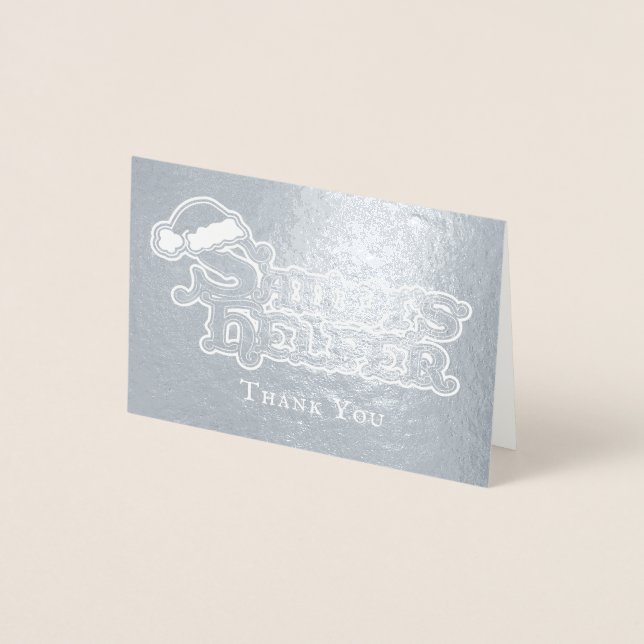 Santas hat santas helper holiday foil card (Front)