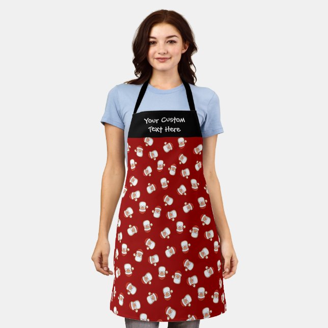 Santa's Head Pattern Apron (Worn)