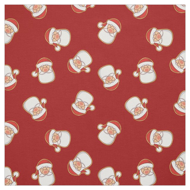 Santa's Head Pattern Fabric (Swatch)
