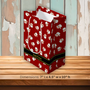 Santa's Head Pattern Medium Gift Bag
