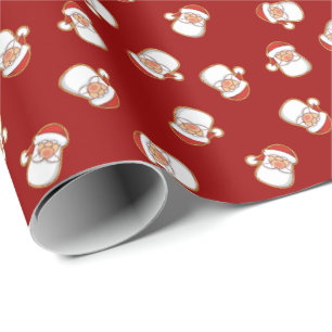 Santa's Head Pattern Wrapping Paper