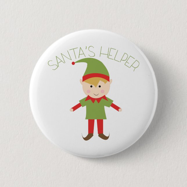 Santas Helper 6 Cm Round Badge (Front)