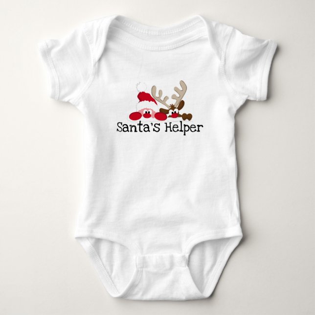 Santas Helper Baby Bodysuit (Front)
