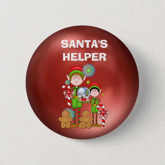 SANTA'S HELPER Button (Front)