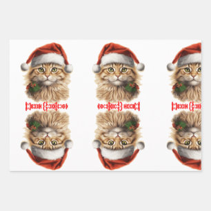 Santa's Helper Cat Cadeaupapier Vellen Set Wrapping Paper Sheet