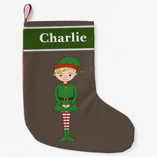 Santa's Helper Charlie Christmas Special Small Christmas Stocking (Front)