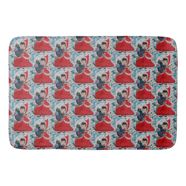 Santa's Helper Christmas  Bath Mat (Front)