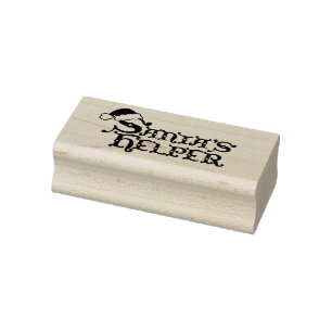 Santa's helper Christmas hat text stamp