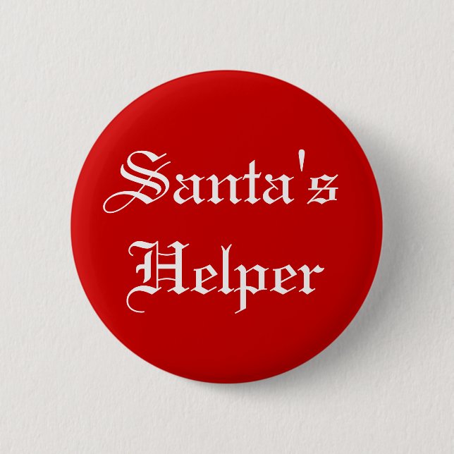 Santa's Helper Christmas Holiday Button (Front)