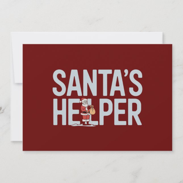Santa's Helper Christmas Holiday Card (Front)