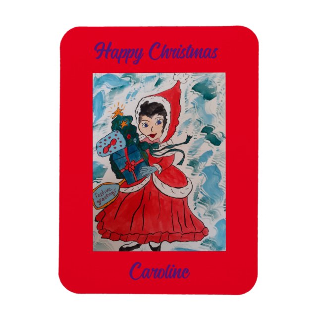 Santa's Helper Christmas Magnet (Vertical)