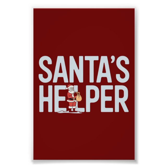 Santa's Helper Christmas Photo Print (Front)