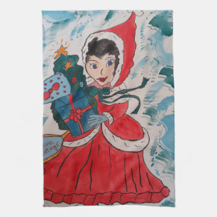 Santa's Helper Christmas Tea Towel