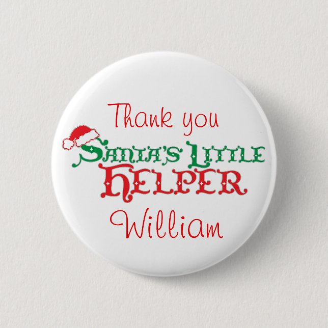 Santa's helper colourful christmas button/badge 6 cm round badge (Front)