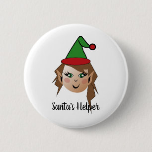 Santa's Helper Design 6 Cm Round Badge