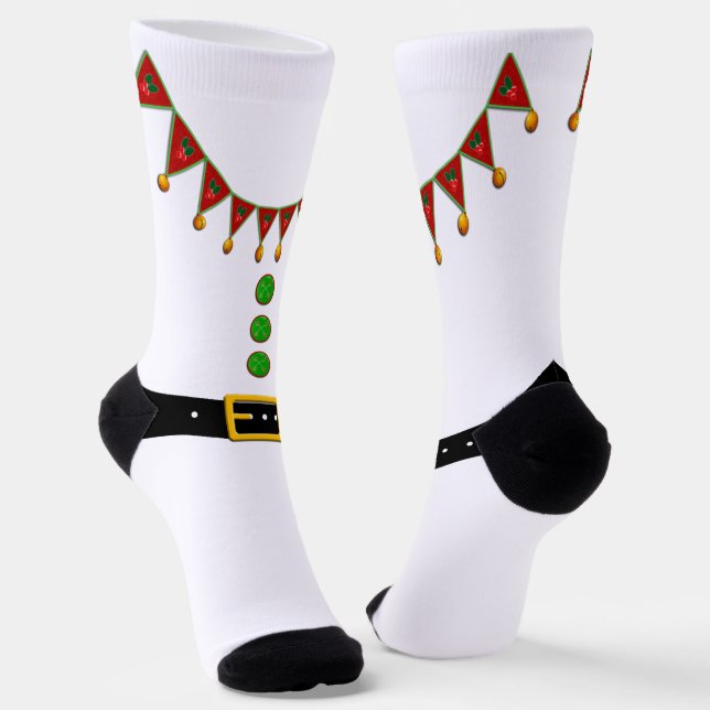 Santa's Helper Elf Christmas Socks (Angled)