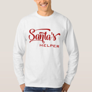 Santa's Helper Holiday Festive Typography T-Shirt