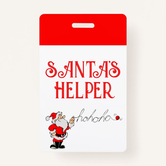 Santa's Helper ID Badge (Back)