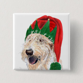 Santas Helper Labradoodle Magnet 15 Cm Square Badge