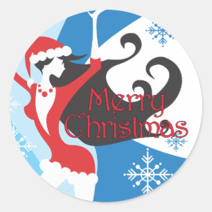 Santa's Helper - Merry Christmas Classic Round Sticker