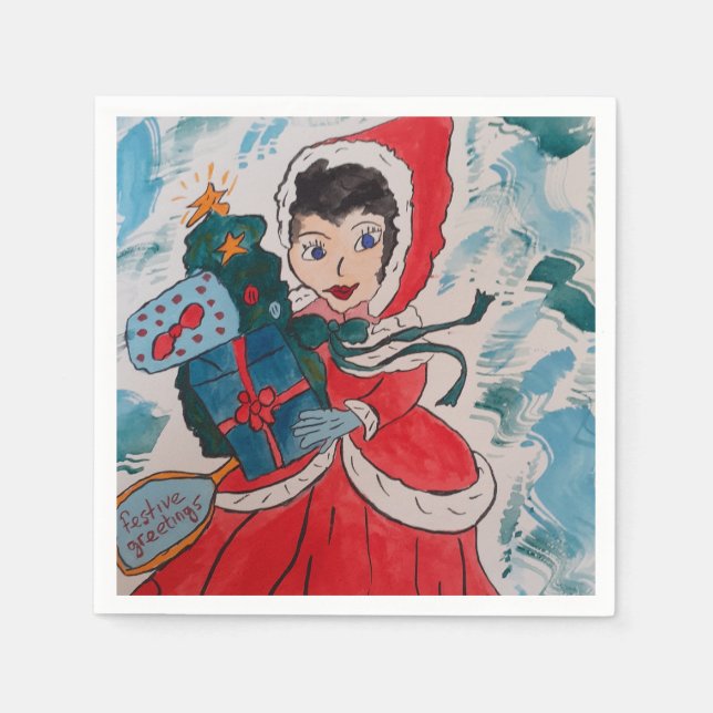 Santa's Helper Paper Napkin (Front)