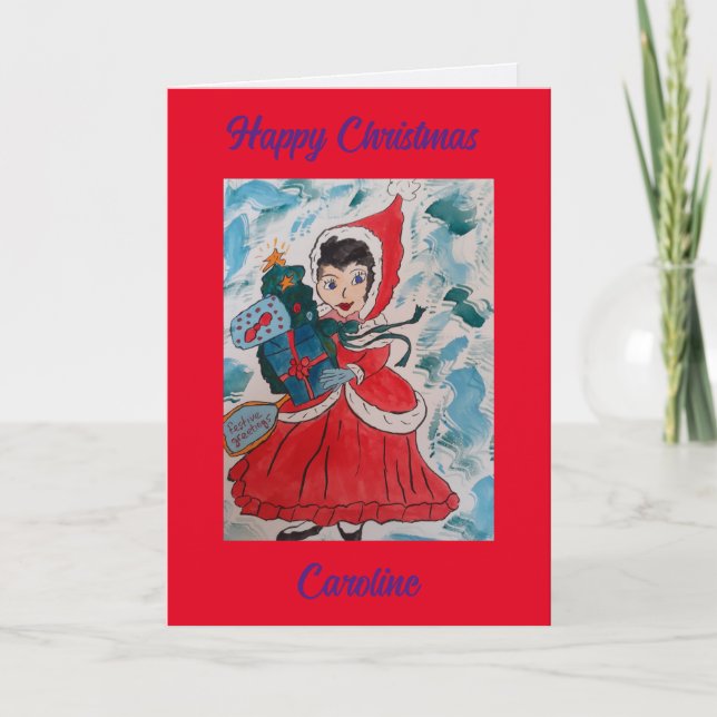 Santa's Helper Personalised Christmas Card (Front)