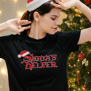 Santa's Helper red and white Christmas t-shirt