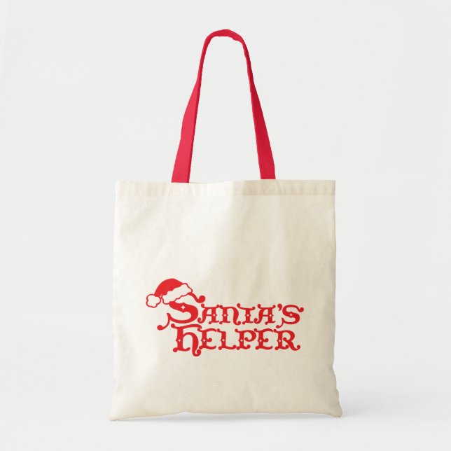 Santa's helper red seasonal shopping bag (Front)