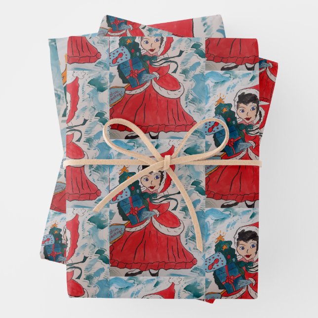 Santa's Helper  Wrapping Paper Sheet (In situ)