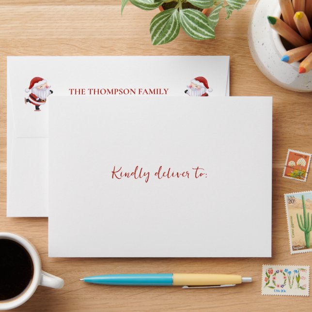 Santa's Ho Ho Ho | Christmas Addressed  Envelope (Desk)