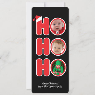 Santas Ho Ho Ho Christmas Personalised Photo Holiday Card