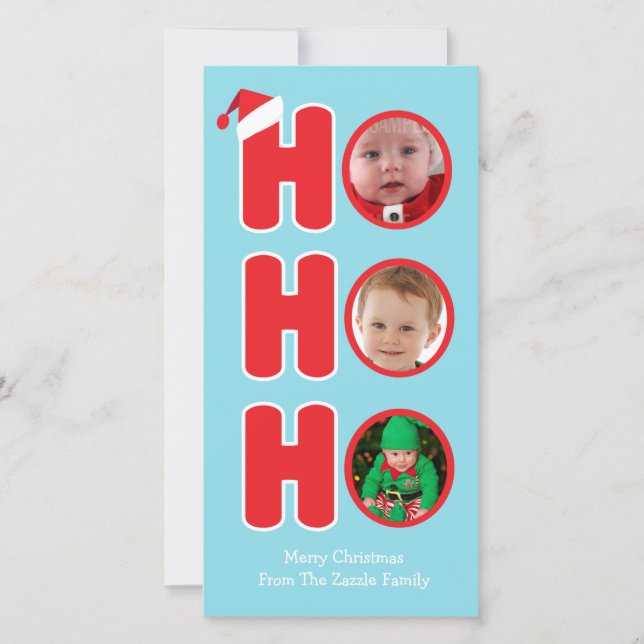 Santas Ho Ho Ho Christmas Photo Frame Holiday Card (Front)