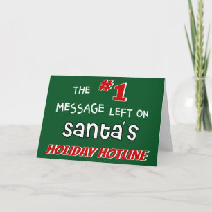 Santa's Holiday Hotline Fun Cute Christmas Card