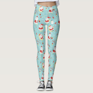 Santa's Holiday Love Pattern Leggings