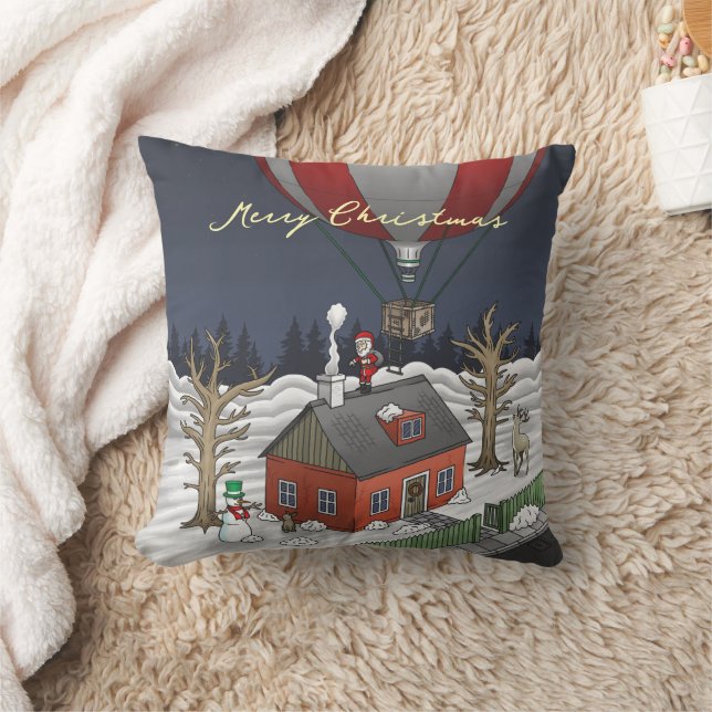 Santa's Hot Air Balloon Cushion (Blanket)