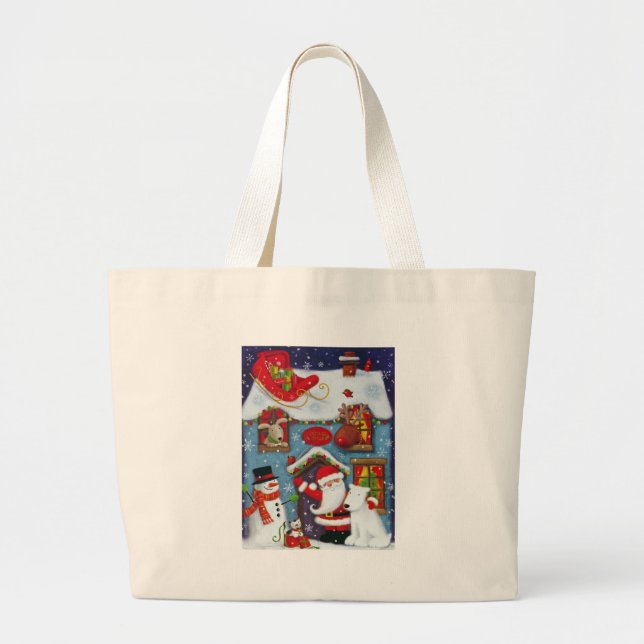 Santa's House Large Tote Bag (Front)